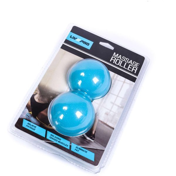 Массажний мʼяч для МФР подвійний LivePro Therapy Blue Massage Peanut Ball 6,5 cm LP8502/BU фото