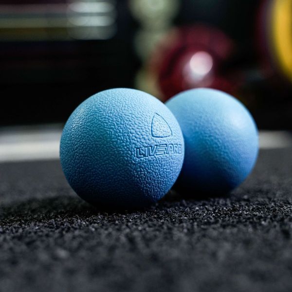 Массажний мʼяч для МФР подвійний LivePro Therapy Blue Massage Peanut Ball 6,5 cm LP8502/BU фото