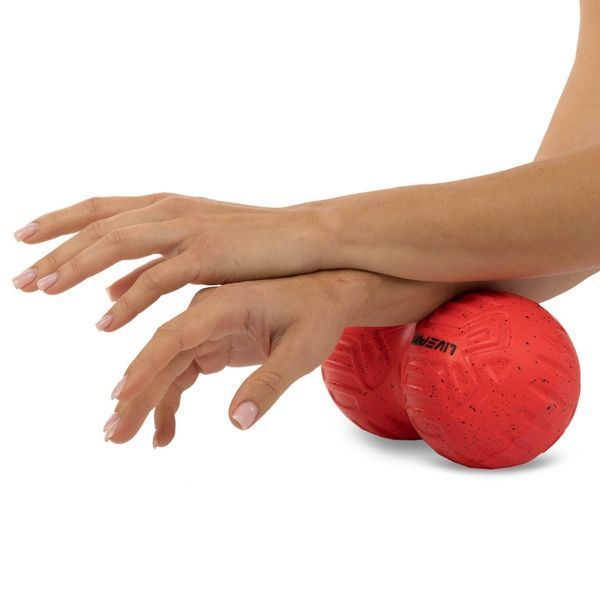 Массажний мʼяч для МФР подвійний LivePro Therapy Red Massage Peanut Ball 10,6 cm LP8509/RD фото