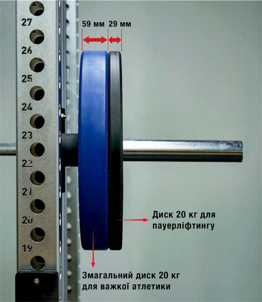 Кольорові диски для пауерліфтингу XMaster Color Urethane Powerlifting Plate XmasterColorUrethanePowerliftingPlate10kg фото