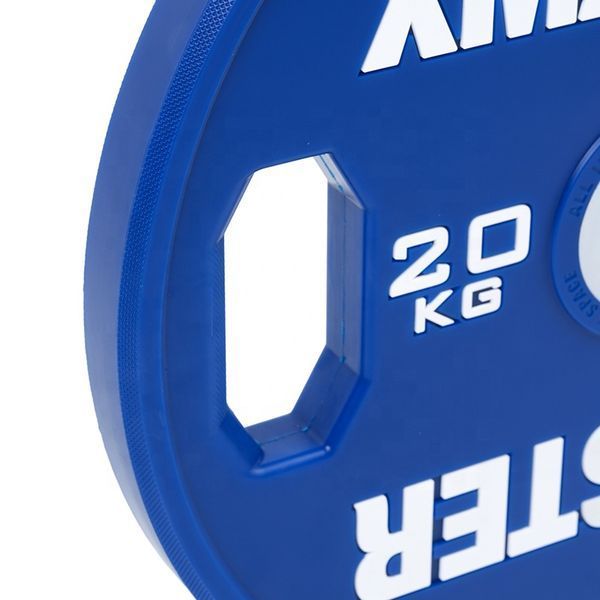 Кольорові диски для пауерліфтингу з ручками XMaster Hand Grip Color Urethane Powerlifting Plate XmasterHandGripColorUrethanePowerliftingPlate10kg фото
