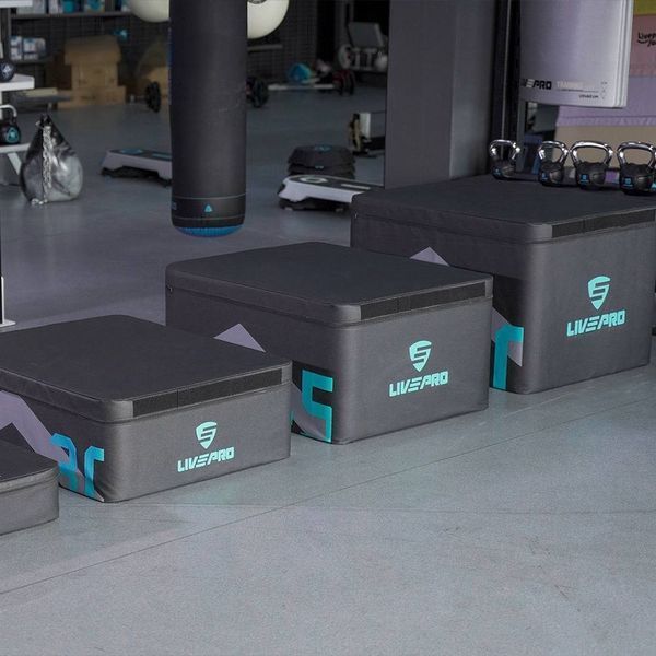 Пліобокс для застрибувань мʼякий набір Livepro Stackable Soft Plyo Box Set LP8158/BK фото
