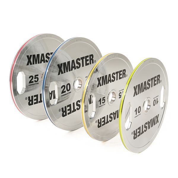 Хромовані диски для пауерліфтингу з ручками преміум XMaster Hand Grip Chrome Steel Plates XmasterHandGripChromeSteelPlates10kg фото